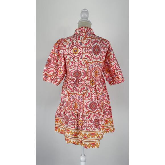 Talulah Malia Floral Puff Sleeve Tiered Mini Dress Womens Size Medium New Pink - Picture 8 of 11